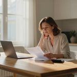 Woman reviewing paperwork at home table about calculating California wrongful death damages